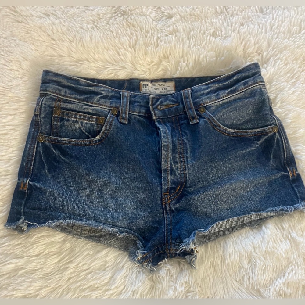 Free People Classic Blue Jean Shorts - Picture 2 of 6